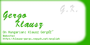 gergo klausz business card